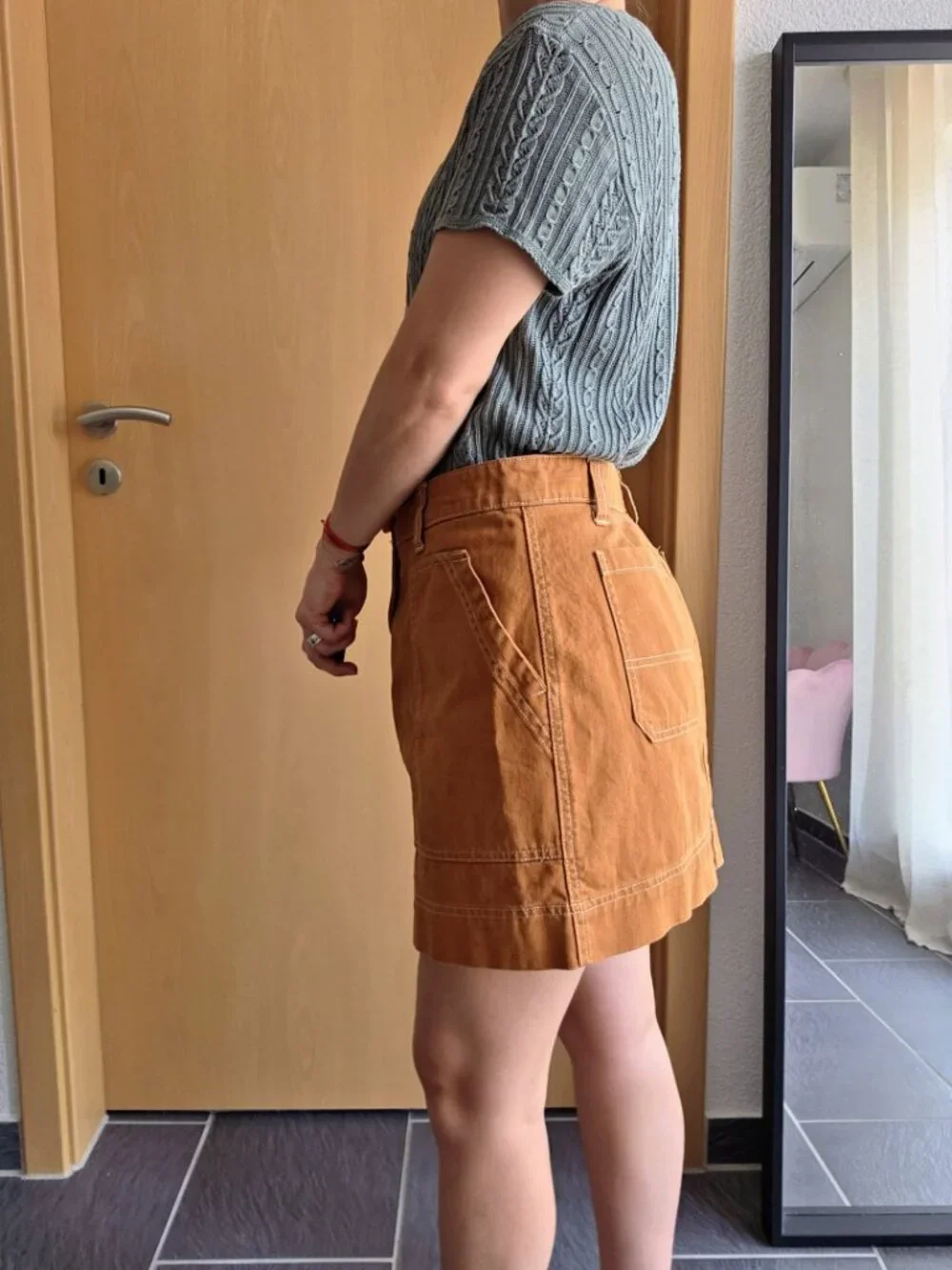 Old Navy Rust Brown Sly Fox Utility Cargo Carpenter Mini Skirt Size 4